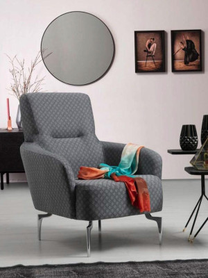 Křeslo Luxus jednomístné čalouněné křeslo Designový textilní potah Moderní.