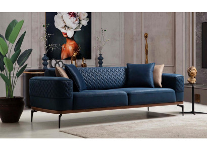 Design třímístná moderní modrá pohovka Luxus Sofa nábytek tapicírno Loft Neu
