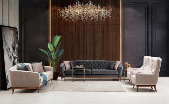 Sofa set Sofa Luxus Set Sofas křesla 4+3+1 sedadla Moderní 3 dílná sada Design