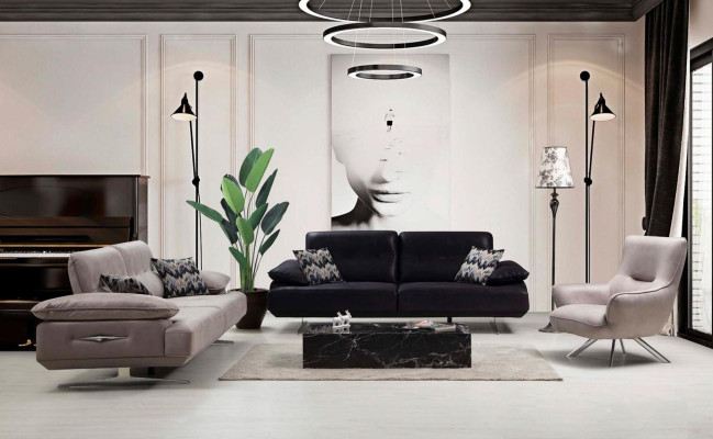 Italienische Stil Möbel Dreisitzer Couch Polster Sofa Luxus Couchen Textil Stoff