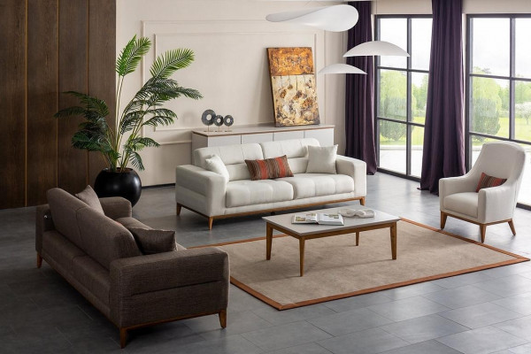 Sofa set Sofa Luxus 2x Sofas 3-místný Moderní jednomístný 3dílný sada