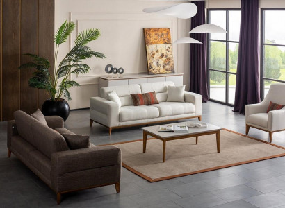 Sofa set Sofa Luxus 2x Sofas 3-místný Moderní jednomístný 3dílný sada