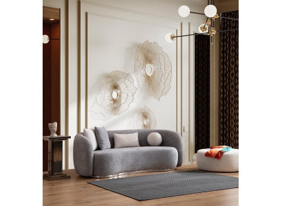 Moderní šedá pohovka s moderním designem o 4 sedadlech se židlí - nový nábytek
