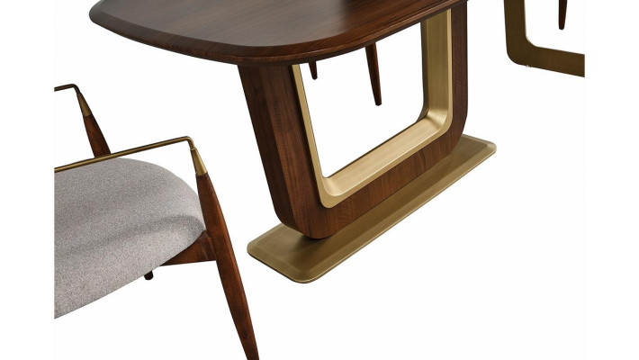 Modern Esszimmer Set Perfekte Esstisch und 4x Stühle Braun Farbe 5tlg.