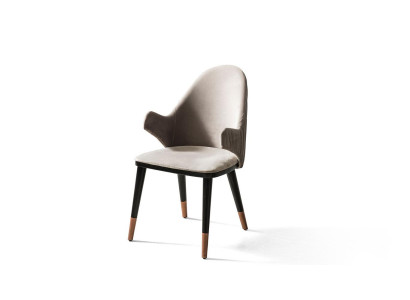 Exkluzivní béžová židle s černými dřevěnými nohami, design pro jídelnu, novinka.