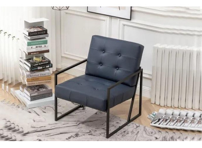 Křeslo 1-místné černé textilní kovové nohy obývacího pokoje luxusní jídelny