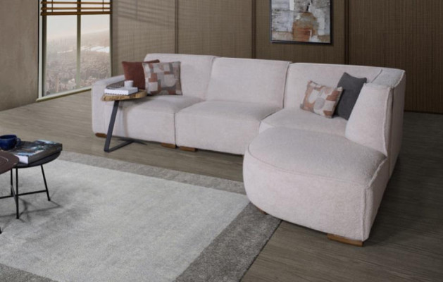 Exklusives Weißes Ecksofa L-Form Wohnzimmer Designer Couch Moderne Möbel