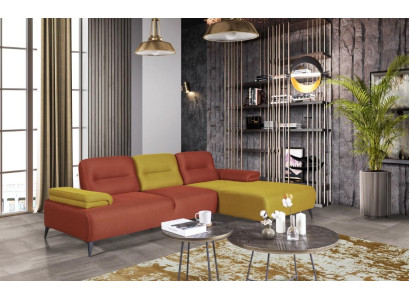 Zweifarbiges L-Form Ecksofa Designer Wohnzimmer Sofa Moderne Couchen