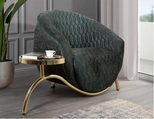 Zelené křeslo s potahem Designer Loungesessel Nábytek Luxusní křeslo pro jednu osobu