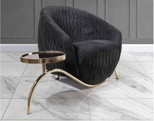 Černý klubový křeslo Designér Koktejl křeslo Moderní jednosed Sedačka