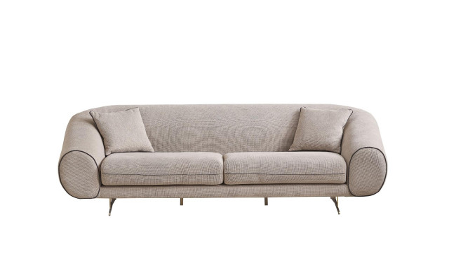 Designer obývací souprava L-tvaru, sedací souprava 3-místná, křeslo, nábytek s potahem.