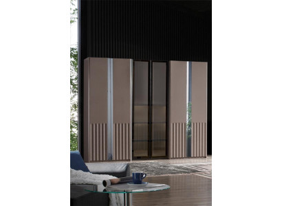 Beige šatní skříň Moderní skříně do ložnic Stylový nábytek z dřeva
