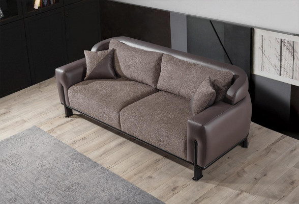 Hnědá obývací místnost 3místná designová sedací souprava Exkluzivní nový gauč