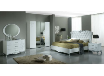 Ložnice Italský nábytek set Luxus Moderní Styl 6dílný Postele Skříň Baroko