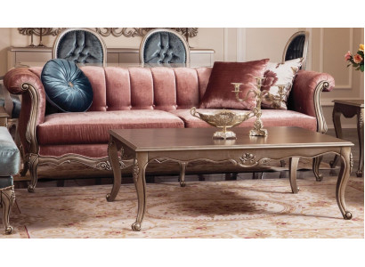 Sofa gauč polstrovaný třísedák gauč klasický design 3místný gauč růžový