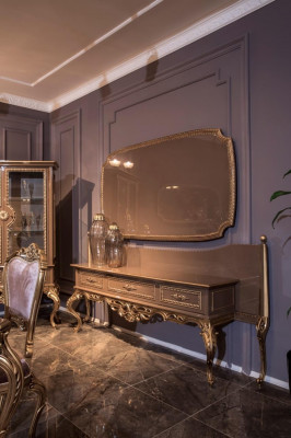 Luxus konzolové stoly s zrcadlem Luxus komoda se stolem na servírování Tabulka