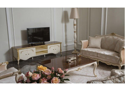 Luxusní sada konferenční stolk TV skříň Sofa Pohovka Potahová sada GARNITUR 3dílná. Nový