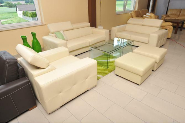 Sofa 3místná, designová sedací souprava, kožené moderní pohovky