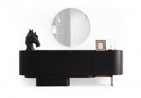 Designer jídelní sestava jídelní stůl 6 židlí komoda zrcadlo 9dílná