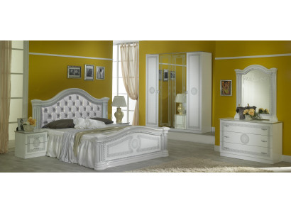Kompletní ložnice Set Design Moderní Luxus Postel 2x Noční stolek 6 kusů Skříň