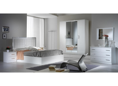Postel noční stolek komoda 6dílná ložnice Sada Design Moderní Luxusní Ložnice