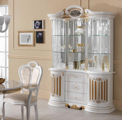 Italský luxusní nábytek xxl vitrína komodní skříň skříň s designovým sklem Nový