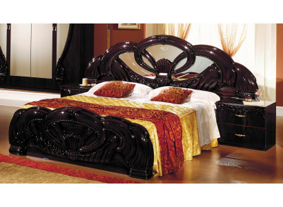 Královský design postel 2x noční stolky ložnice sestava 3 díly set dřevo Nový