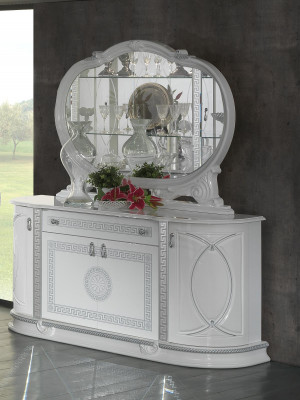 Zrcadlový komodník skříň komody dressoir ložnice set dřevo moderní styl 2ks