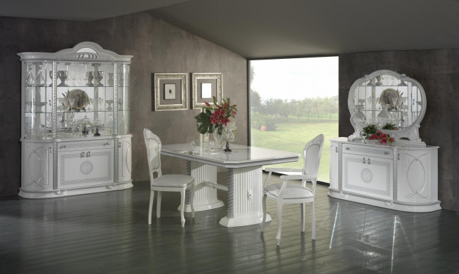 Zrcadlový komodník skříň komody dressoir ložnice set dřevo moderní styl 2ks