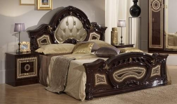 Chesterfield 3 kusy Set postel 2x noční stolek postele dvojité hotelové polstrované konzole