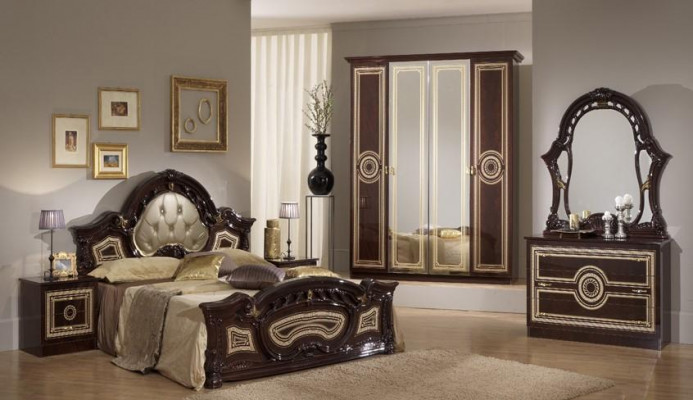 Chesterfield 3 kusy Set postel 2x noční stolek postele dvojité hotelové polstrované konzole