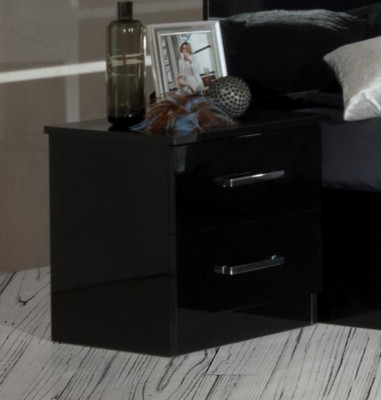 Design ložnice 3 kusy postel 2x noční stolek luxusní postel nábytková sada LED světlo