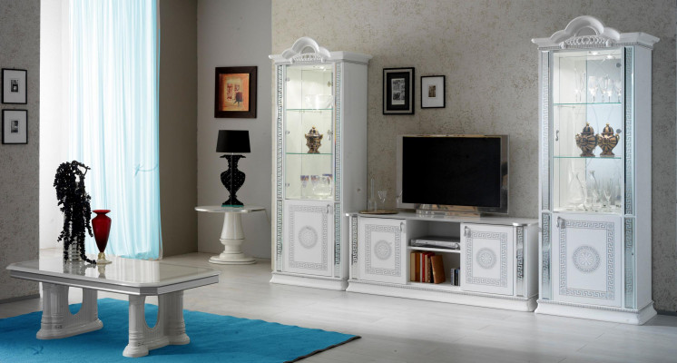 Kvalitní vitrína Vitríny Luxus Skříň Dřevo Italský styl Nábytek Sklo Nový