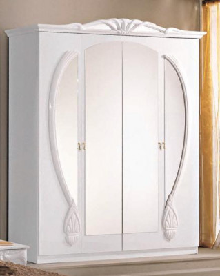 Ložnice set moderní styl dřevo skříň postel luxusní 6 dílný set bílý postele nový.