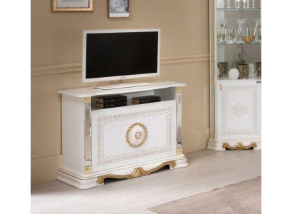 Bílá skříň RTV, regál, italský styl nábytku, komody, sideboard.