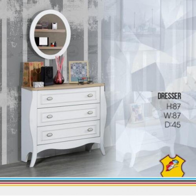 Komody designu ze dřeva, šatníková skříň, zrcadlo, luxusní styl.