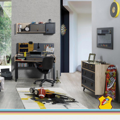 Dětský pokoj komoda se zrcadlem Luxus Console komody nábytek Modrá