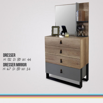 Komoda s zrcadlem Dřevo Moderní Luxusní Design Dětský pokoj Komody