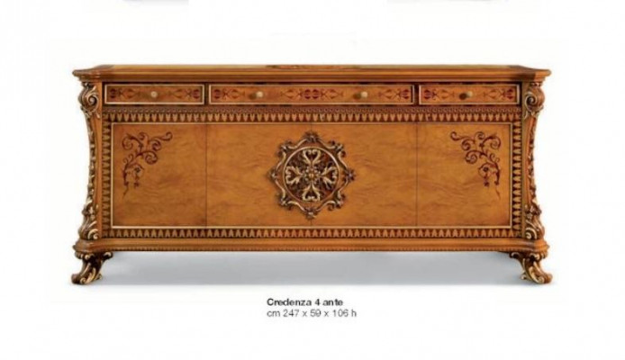 Luxus komoda xxl sideboard komody dřevo servírovací nábytek skříň hnědá.