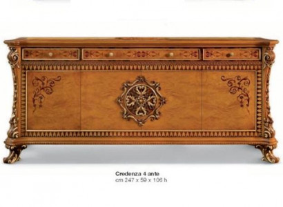 Luxus komoda xxl sideboard komody dřevo servírovací nábytek skříň hnědá.