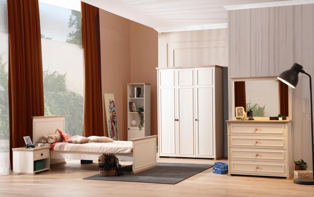 Postel Jednolůžko Noční stolek Ložnice 2-dílný Moderní Luxusní Nábytek Nový