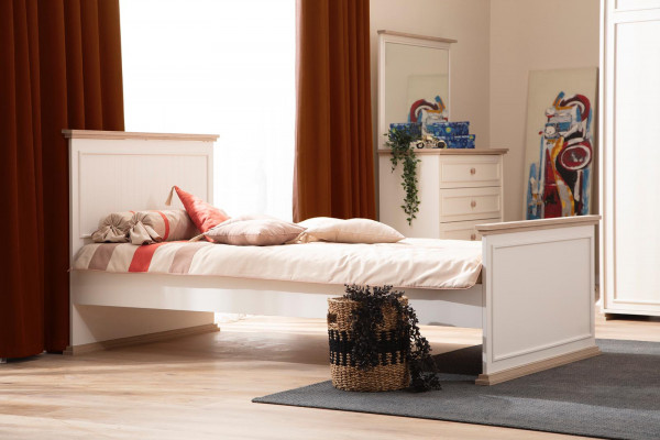 Postel Jednolůžko Noční stolek Ložnice 2-dílný Moderní Luxusní Nábytek Nový