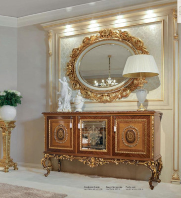 Luxus Sideboard Kommode Zlaté skříňky z dřeva do obývacího pokoje.