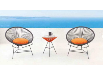 Stolek set Souprava 2x křeslo Stůl židle Polštáře zahradní nábytek Terasa