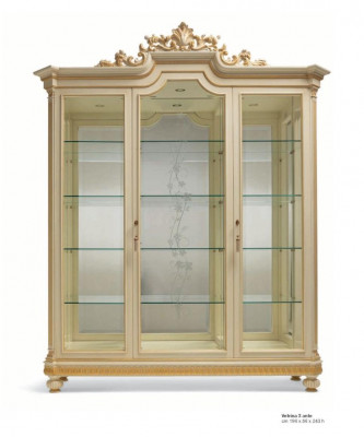Vitrínové skříně Vitríny dřevo Luxusní obývací pokoj nábytek Skříň Beige