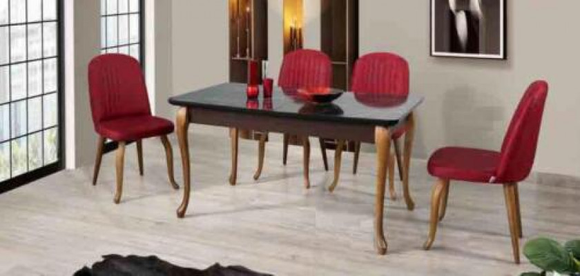 Jídelní stůl se sadou židlí, jídelní set, sada nábytku do jídelny, jídelní stůl s 4 židlemi, 5 kusů.