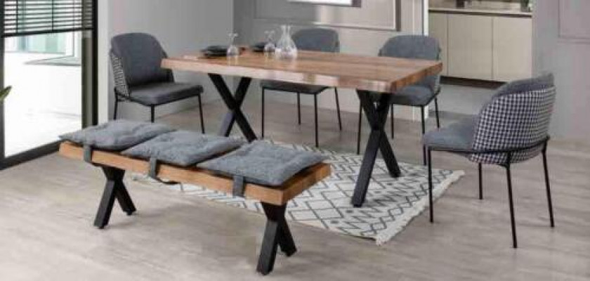 Jídelní stůl 4 židle lavice sedadlo lavice původní sada jídelní skupina jídelna