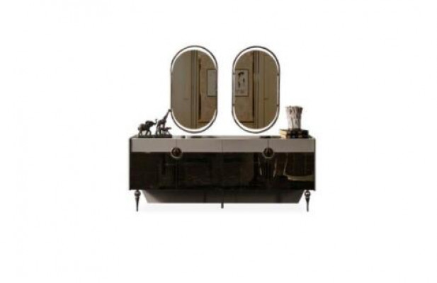 Sideboard Vitrína Šedá Komoda Moderní Komody Italský Styl