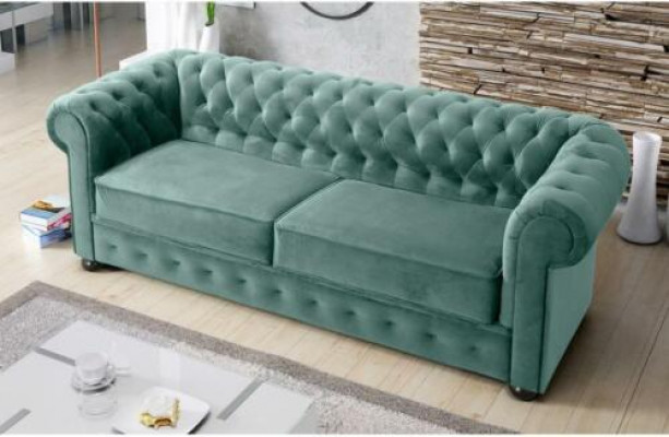 Design Pohovka Sedací souprava 3místná Polstrování Kůže Velké Pohovky Textilie Chesterfield