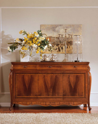 Sideboard Kommode Luxus Schränke Kommoden Wohnzimmer Holz Braun Möbel  Komoda Sideboard Luxus Skříně Komody Obývací pokoj Dřevo Hnědý Nábytek